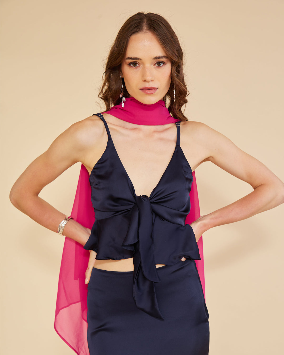 Pañuelo gasa Fucsia