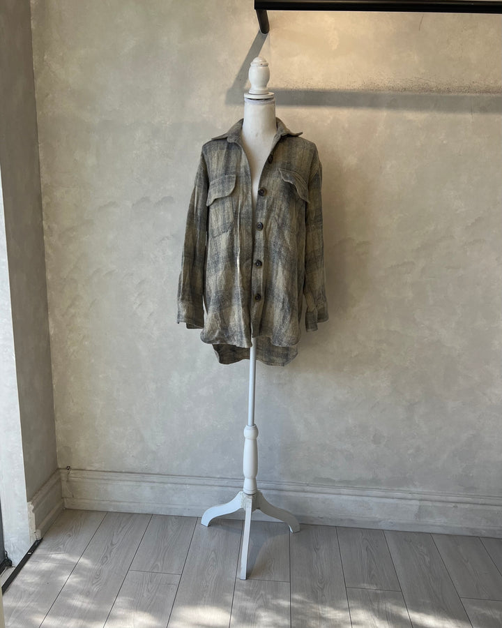 Camisa leñadora azul