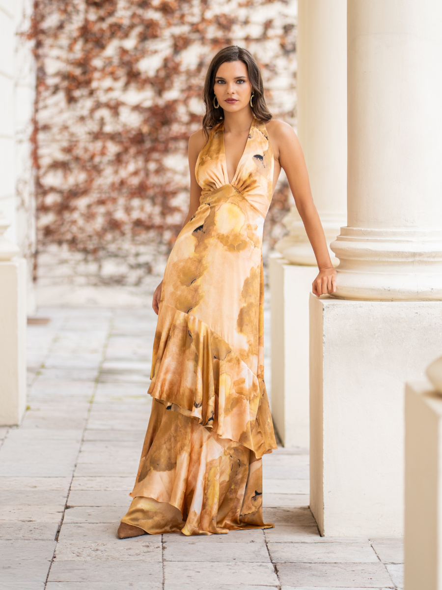 Vestido Diana Amarillo Estampado