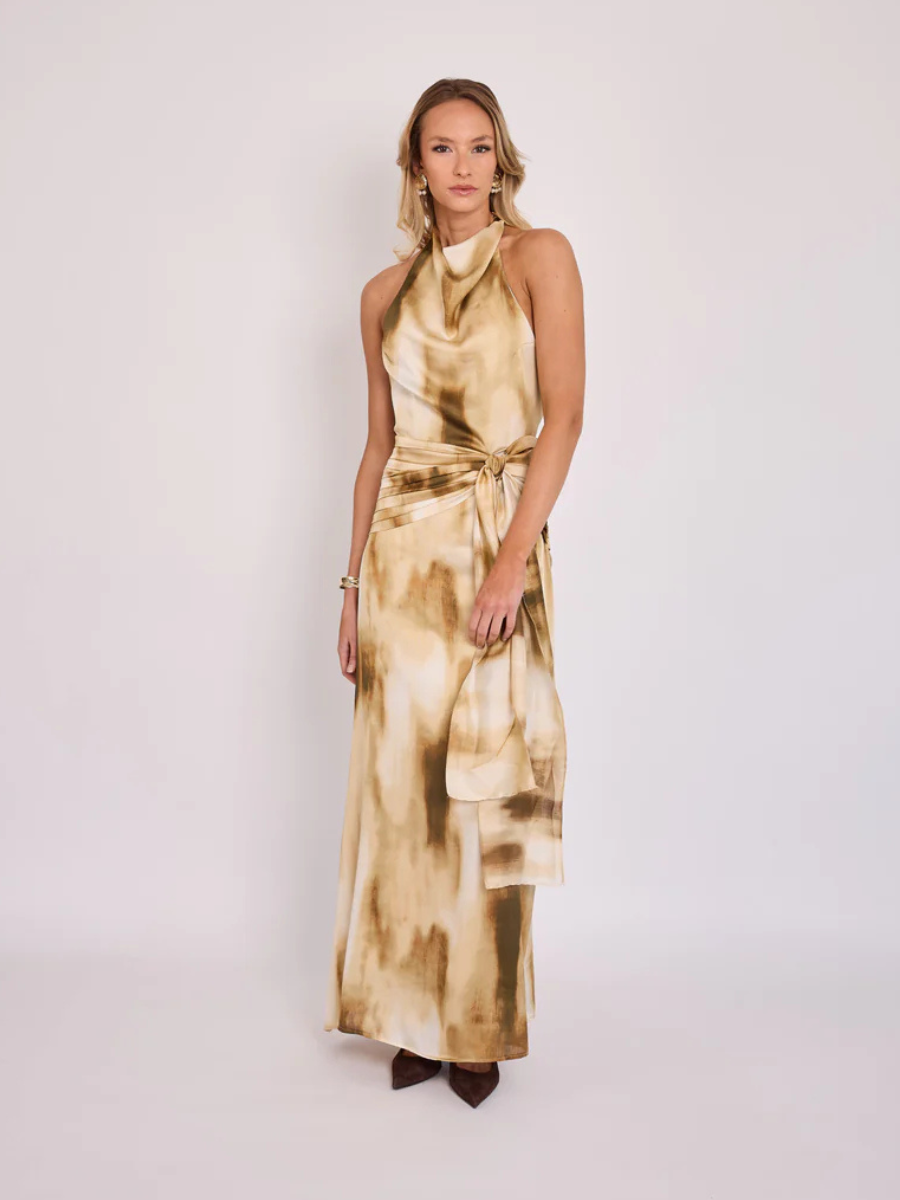 Vestido Martina Estampado Amarillo