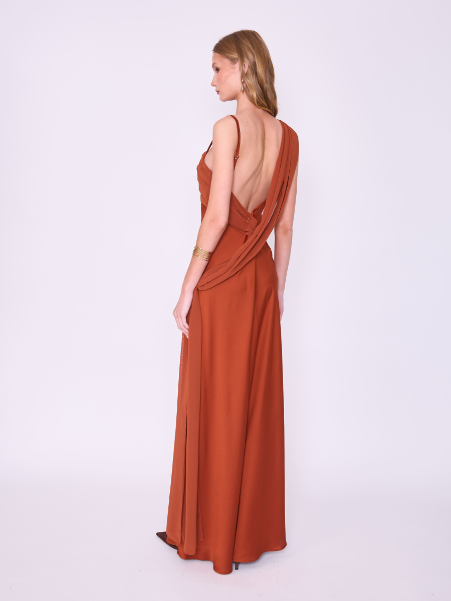 Vestido Magnolia Terracota