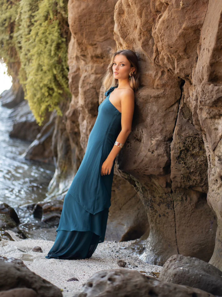 Vestido Josefina Petroleo