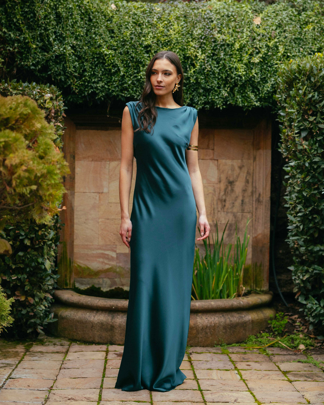 Vestido Carmine Verde Petroleo