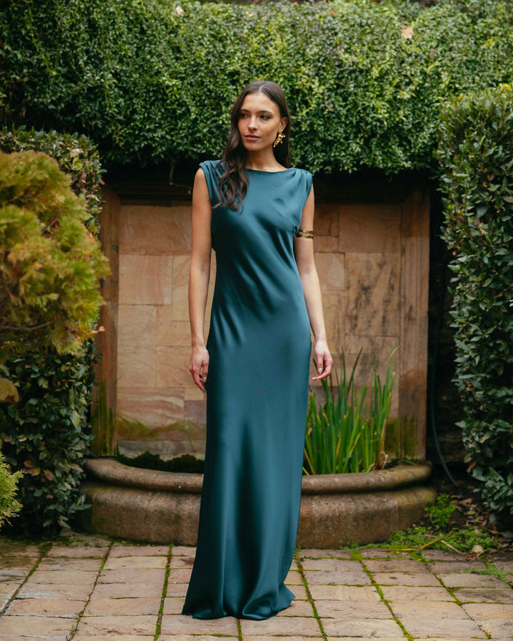 Vestido Carmine Verde Petroleo