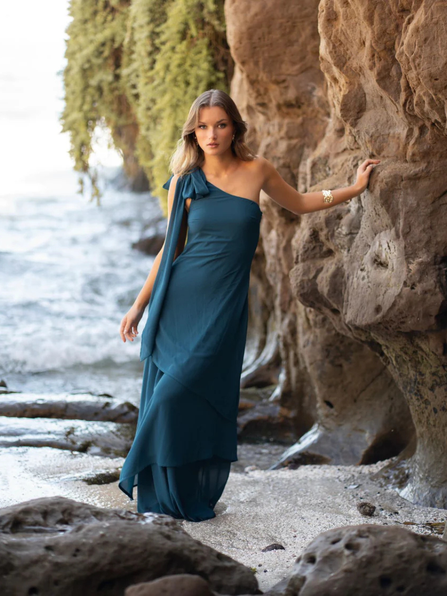 Vestido Josefina Petroleo