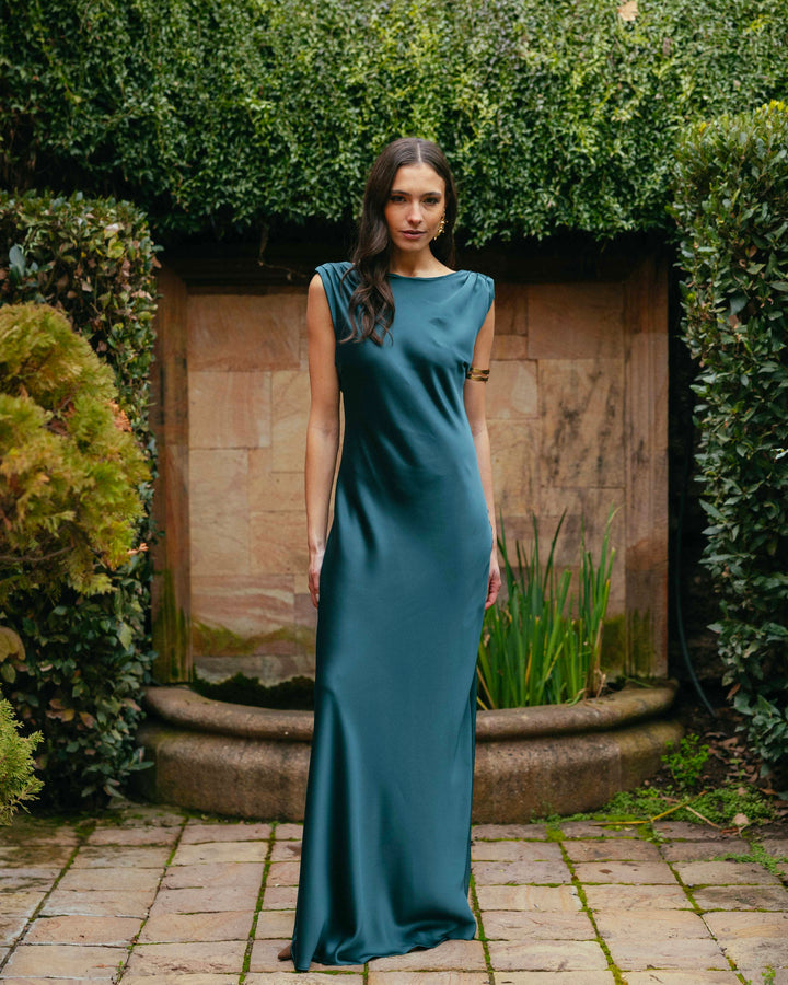 Vestido Carmine Verde Petroleo