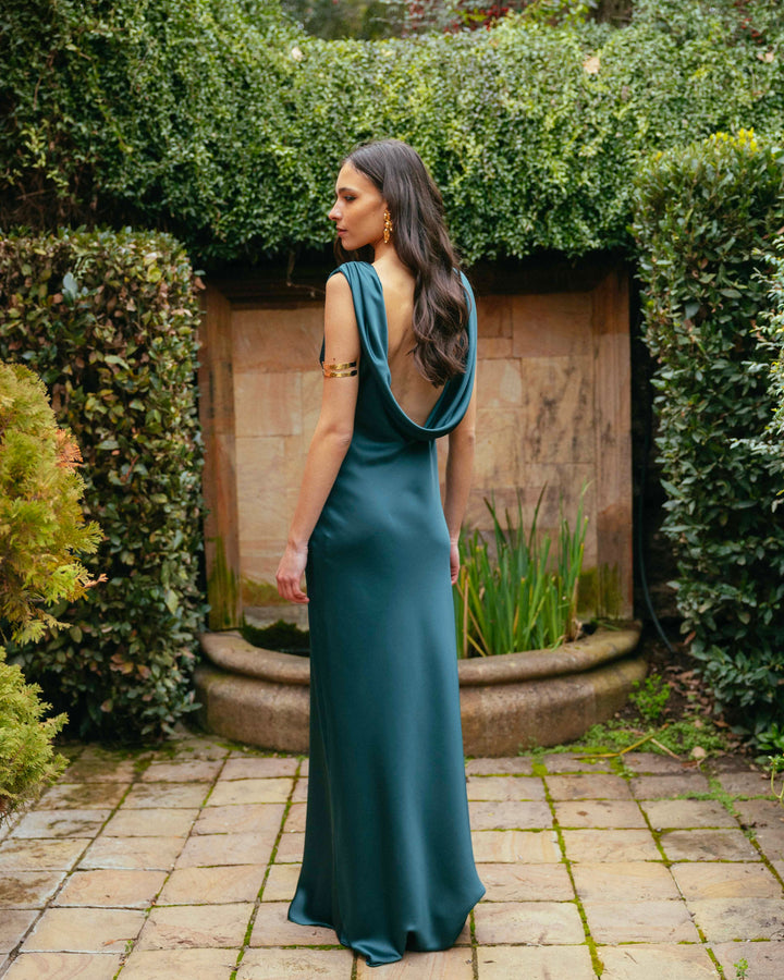 Vestido Carmine Verde Petroleo