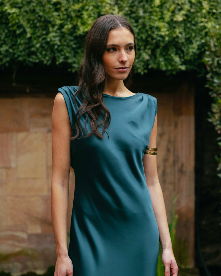 Vestido Carmine Verde Petroleo