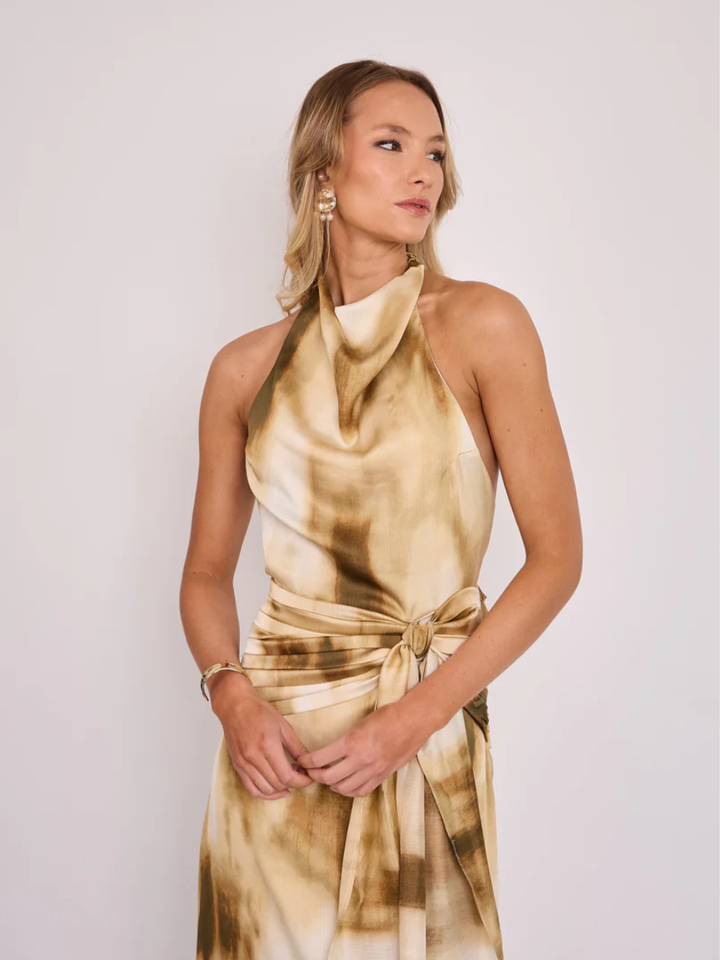 Vestido Martina Estampado Amarillo