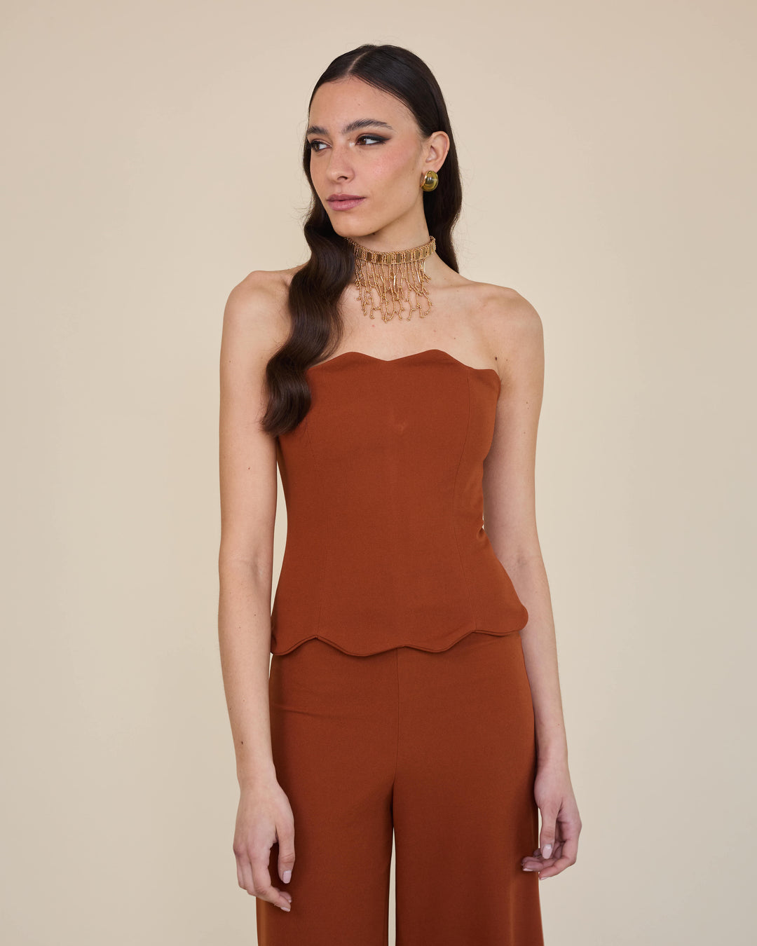 Top Strapless Amalia Terracota