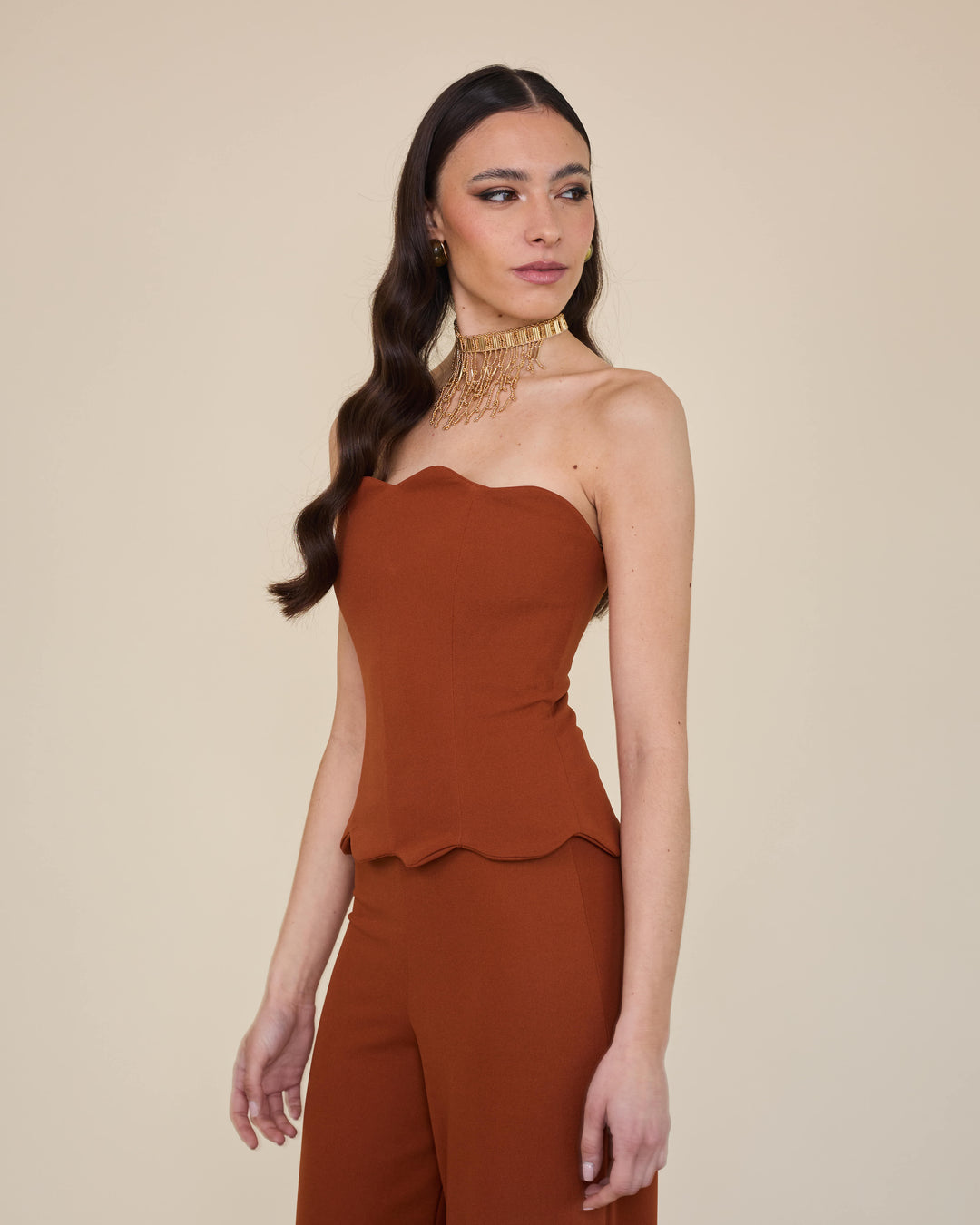 Top Strapless Amalia Terracota