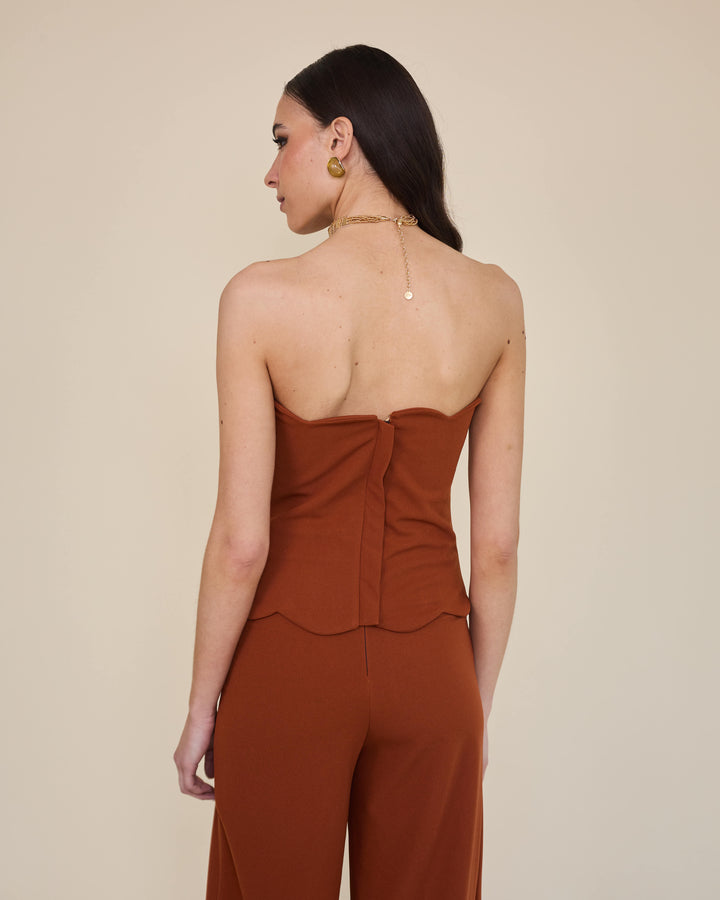 Top Strapless Amalia Terracota