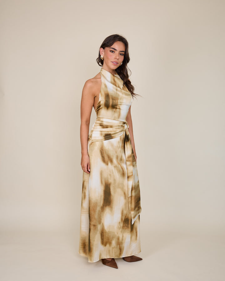 Vestido Martina Estampado Amarillo