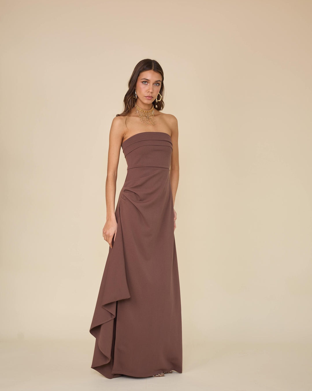 Vestido Lucia Cafe Claro