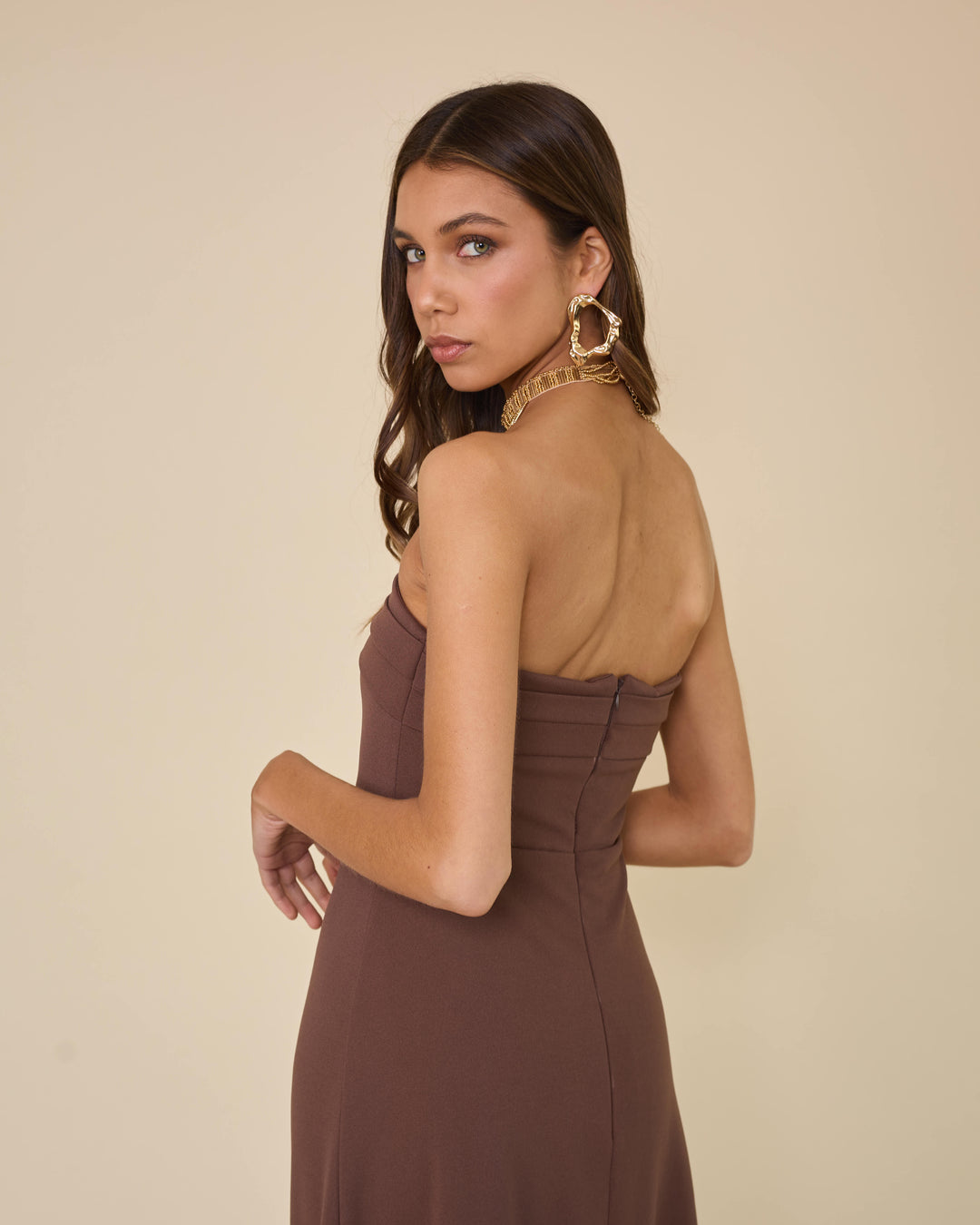 Vestido Lucia Cafe Claro