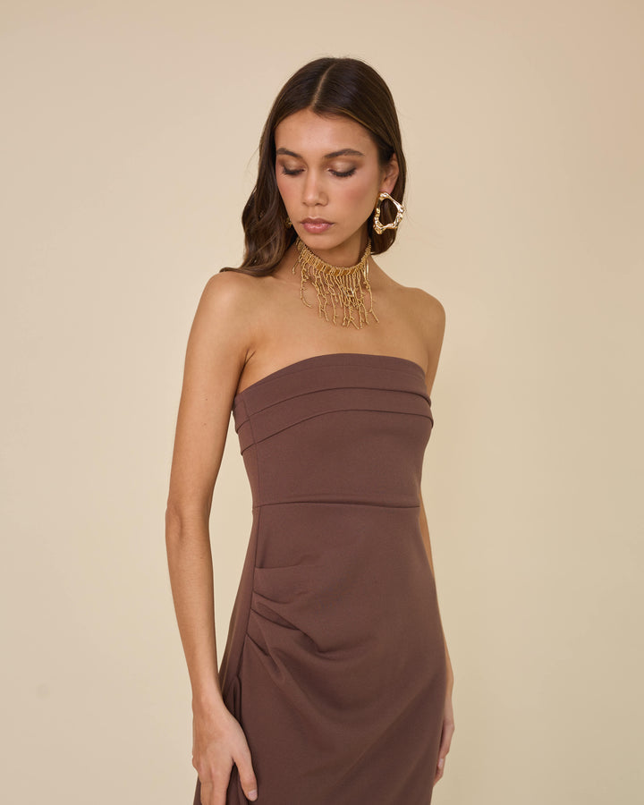 Vestido Lucia Cafe Claro