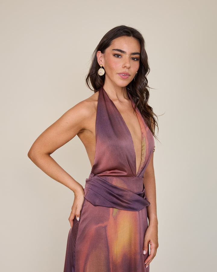 Vestida Amara Estampado Burdeo