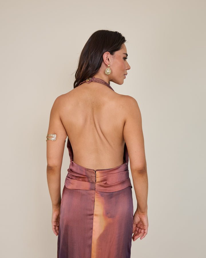 Vestida Amara Estampado Burdeo