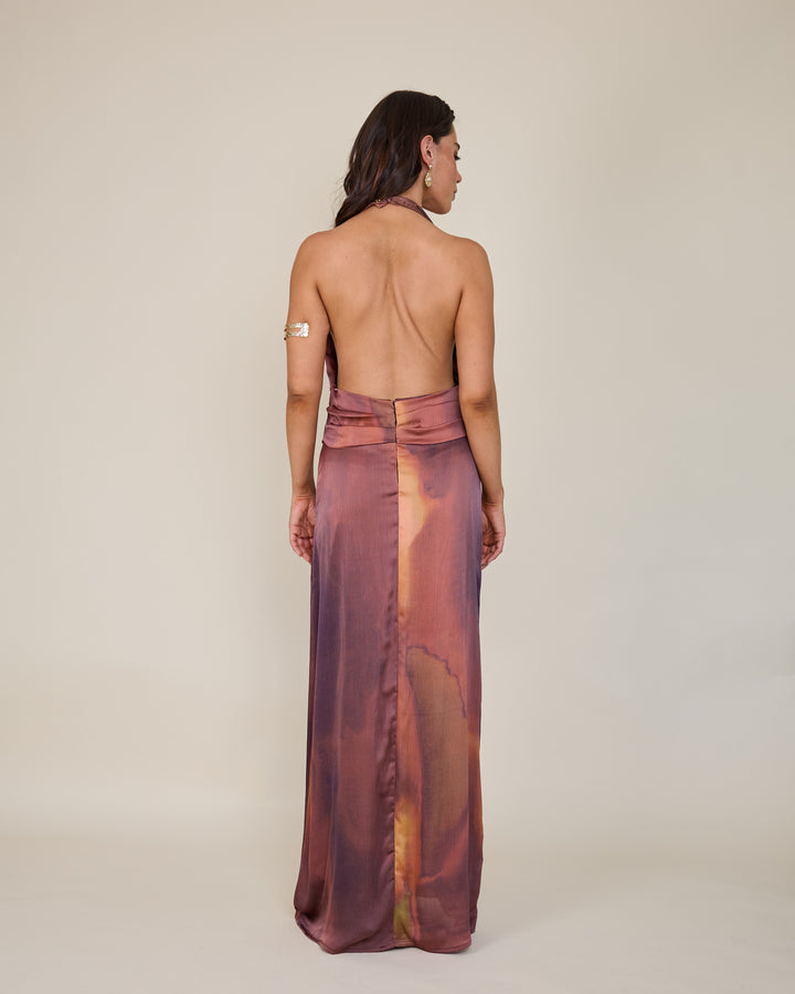 Vestida Amara Estampado Burdeo