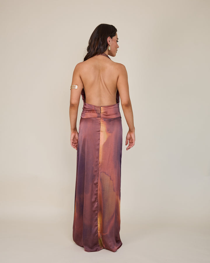 Vestida Amara Estampado Burdeo