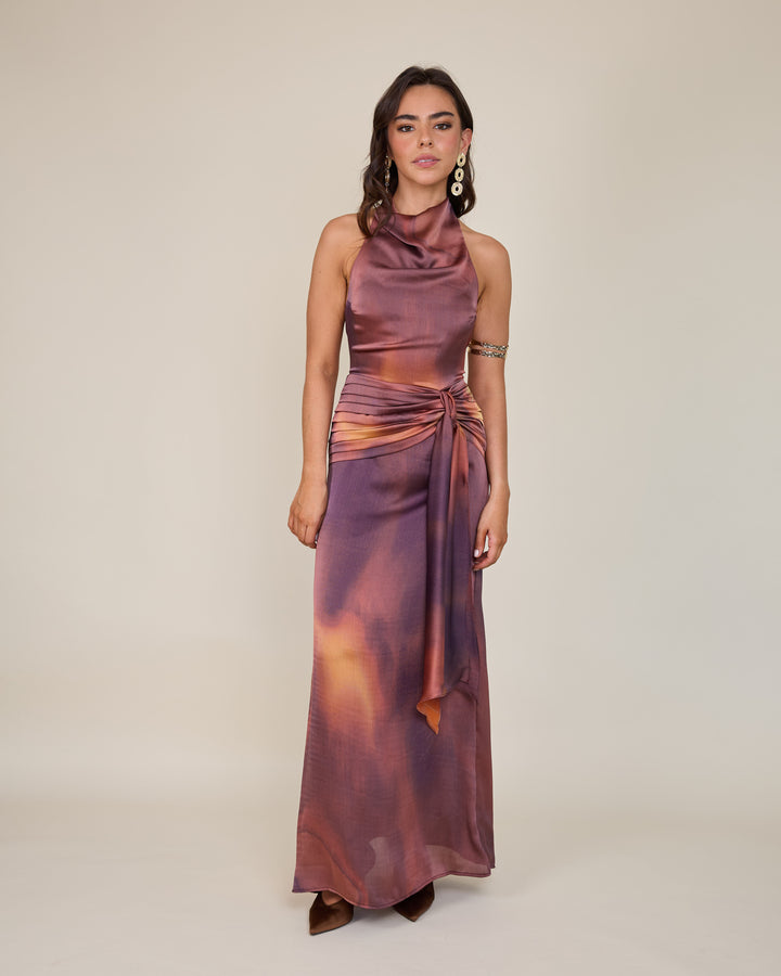 Vestido Martina Estampado Terracota