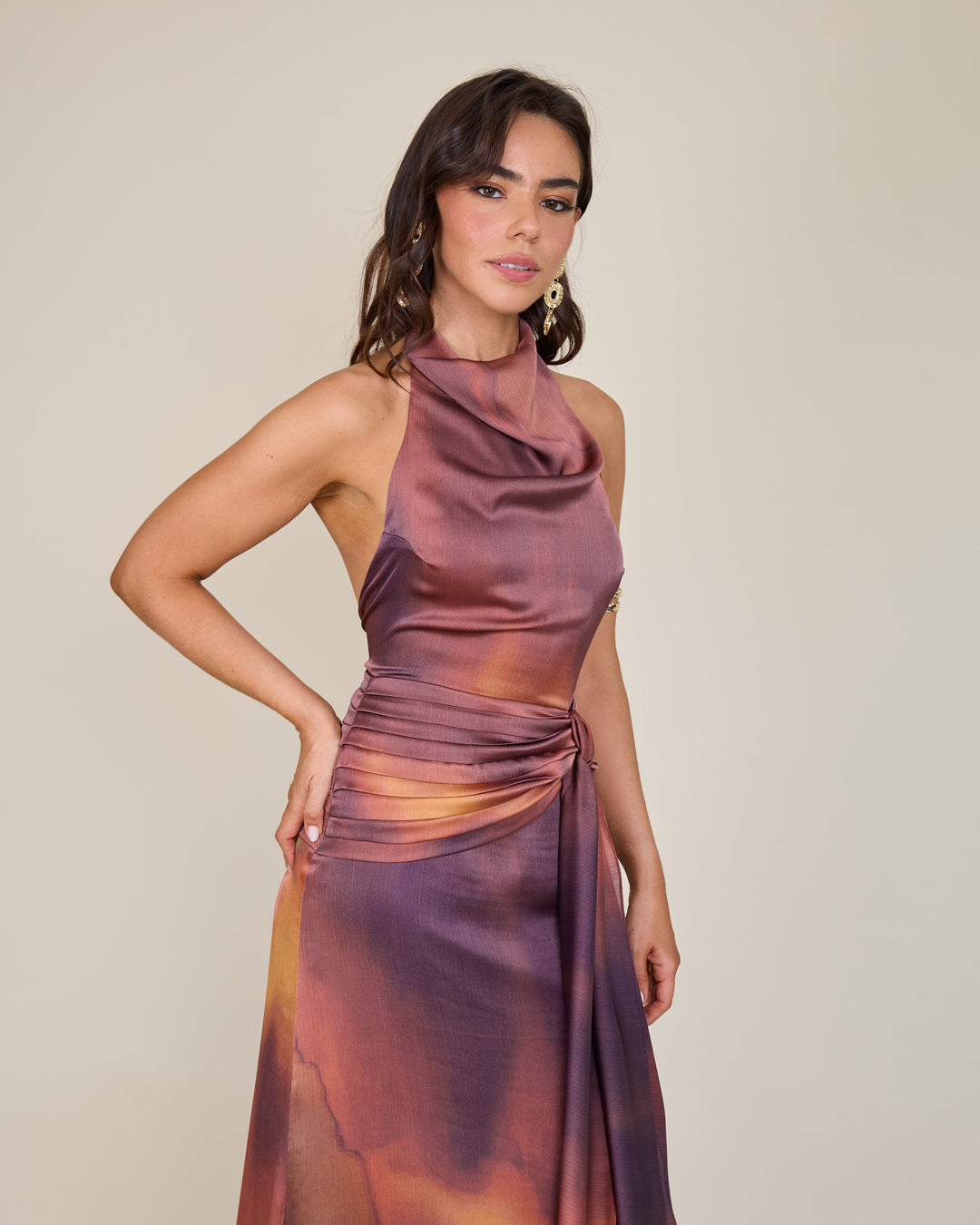 Vestido Martina Estampado Terracota