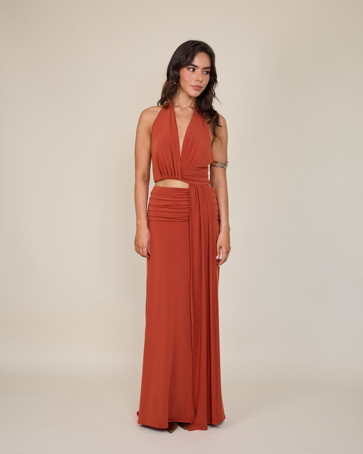 Falda Olivia Terracota