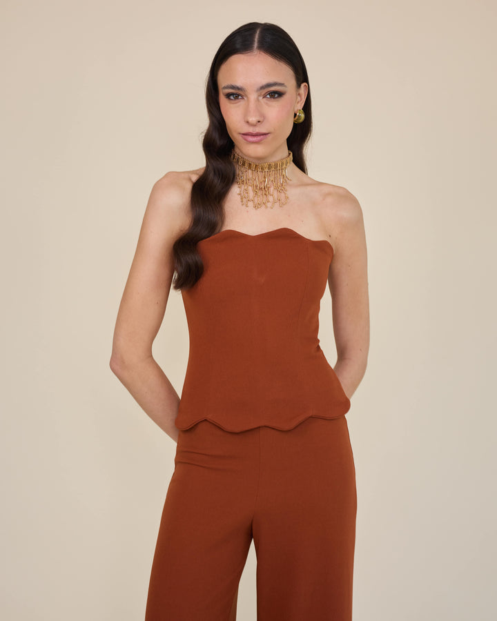Top Strapless Amalia Terracota