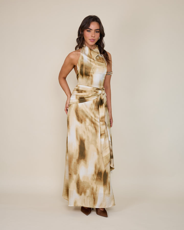 Vestido Martina Estampado Amarillo