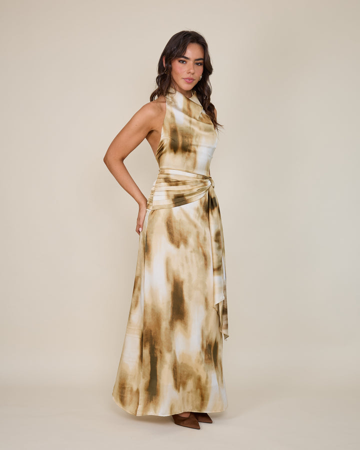 Vestido Martina Estampado Amarillo