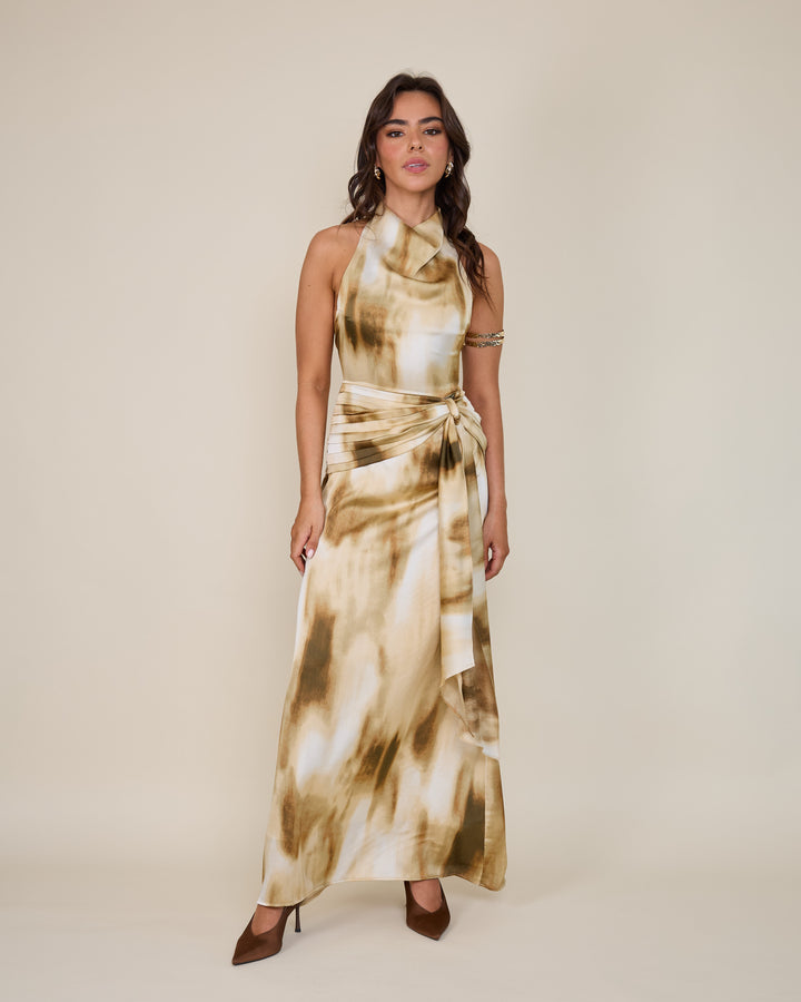 Vestido Martina Estampado Amarillo