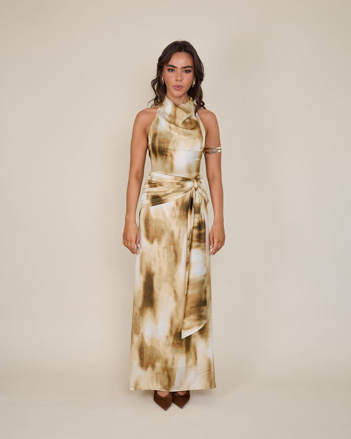 Vestido Martina Estampado Amarillo