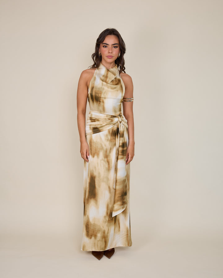 Vestido Martina Estampado Amarillo