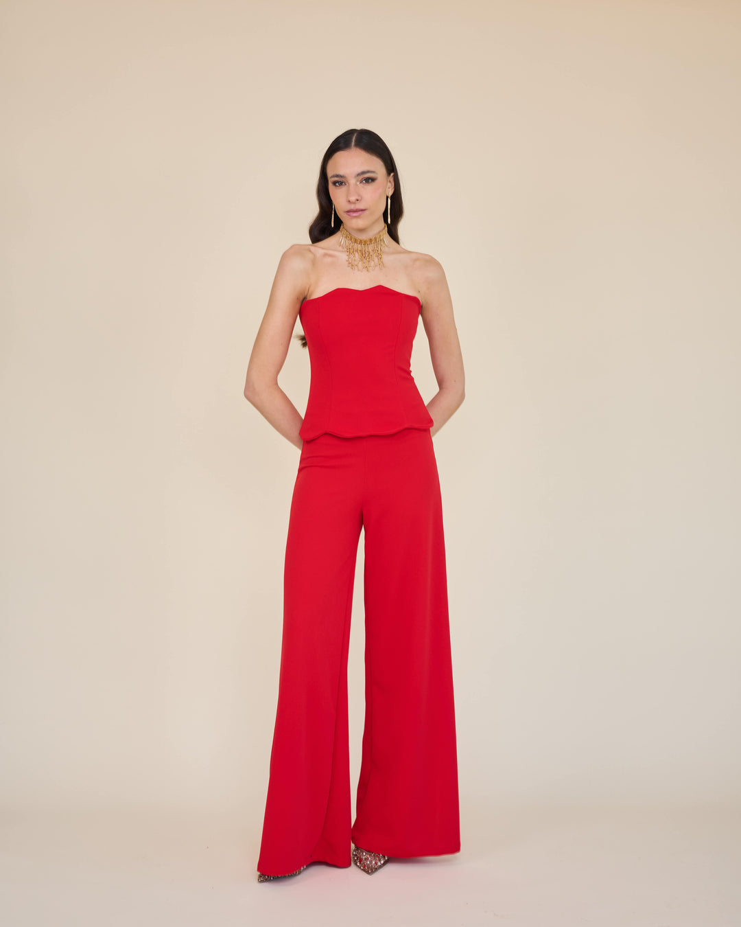 Top Strapless Amalia Rojo