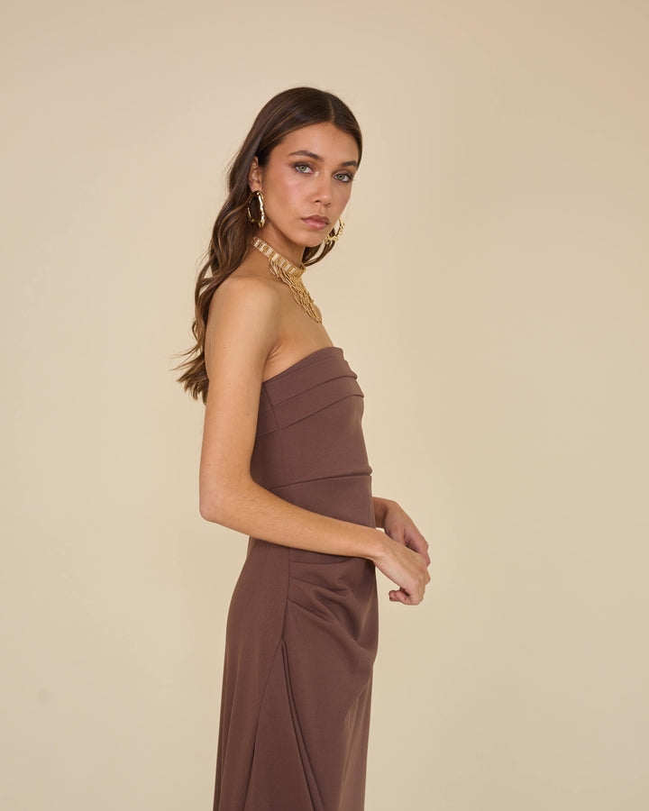 Vestido Lucia Cafe Claro