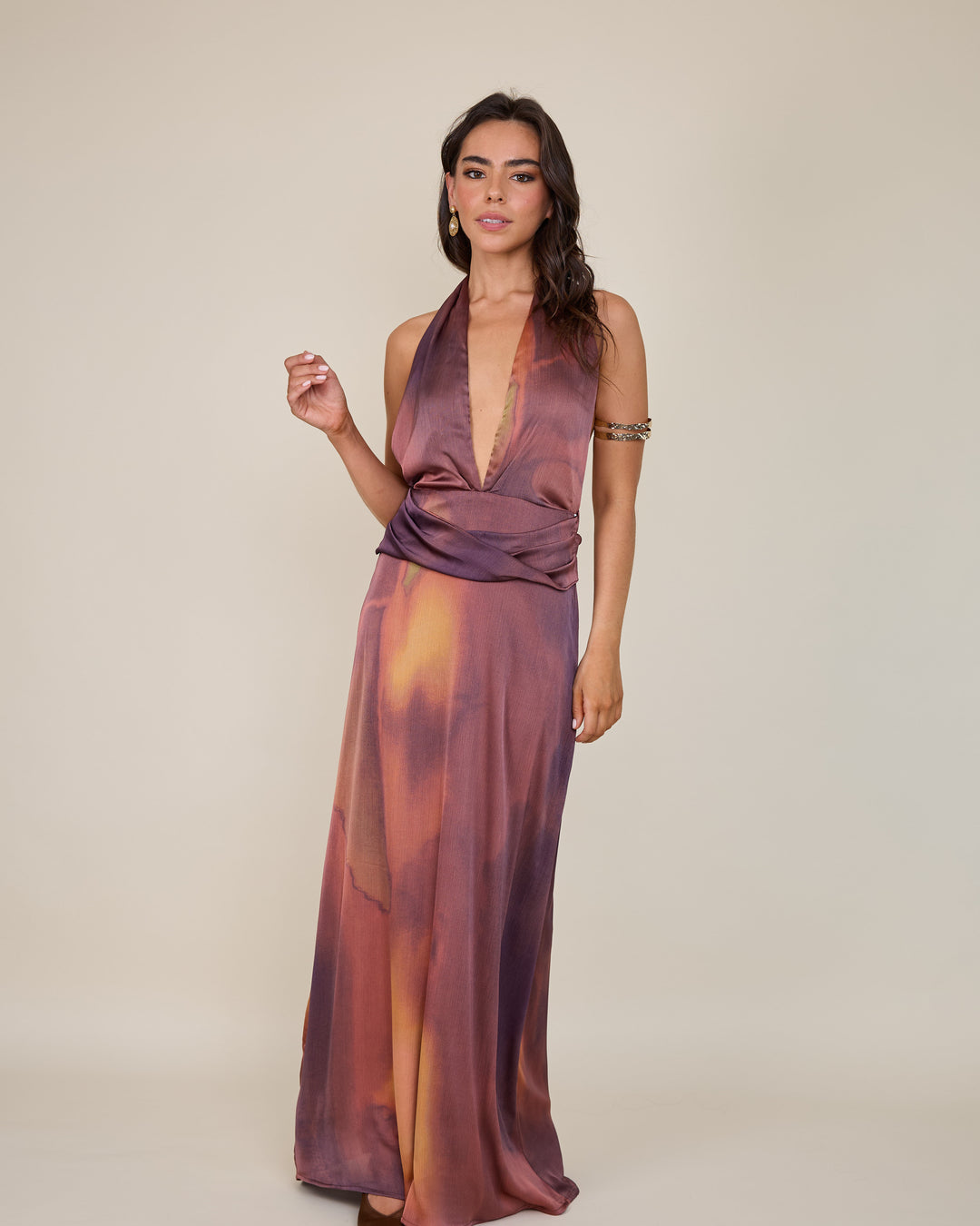 Vestida Amara Estampado Burdeo