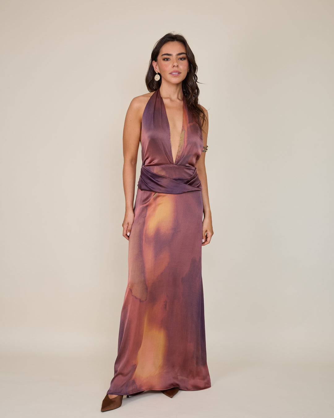 Vestida Amara Estampado Burdeo