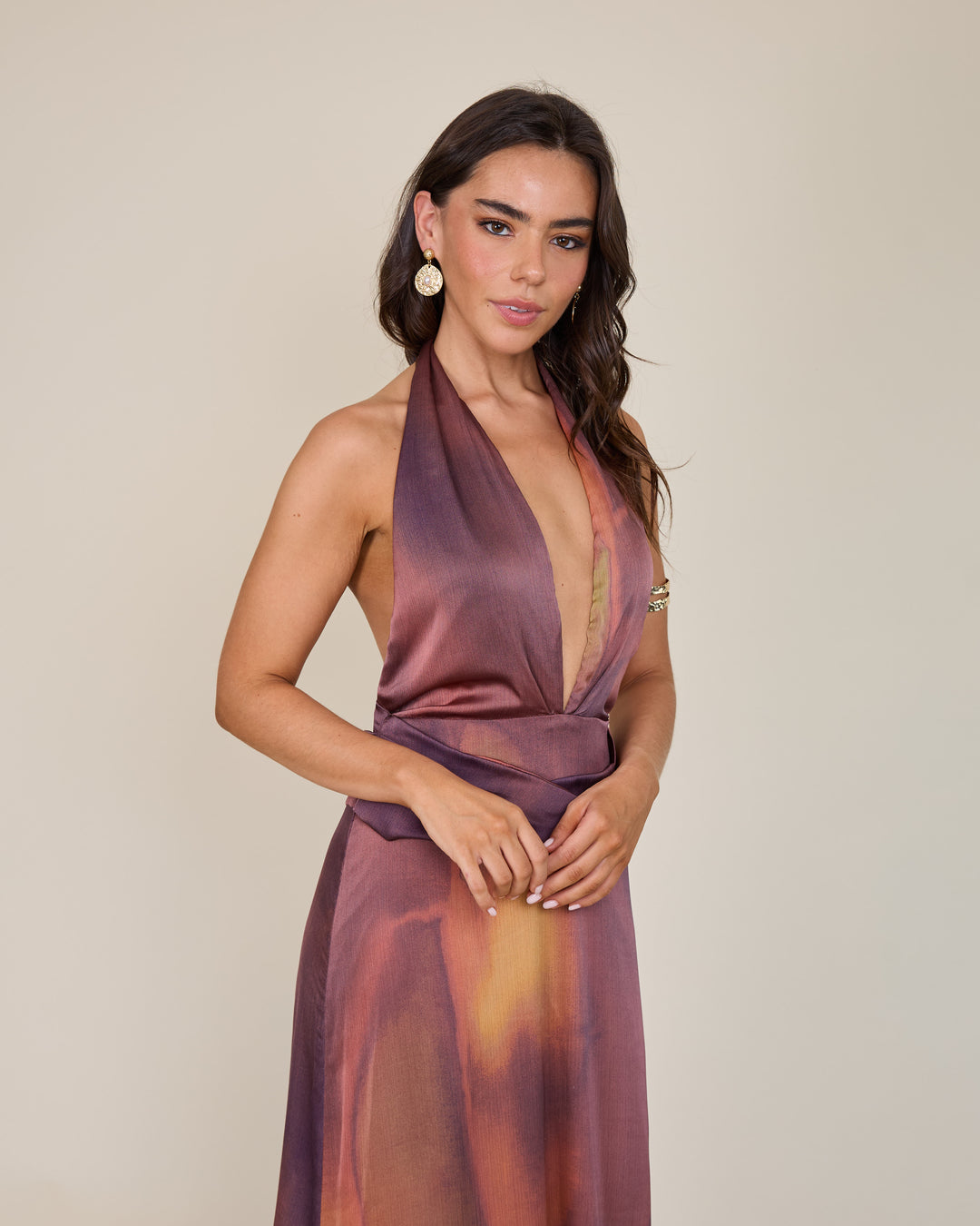 Vestida Amara Estampado Burdeo