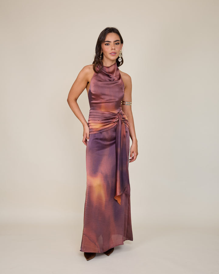 Vestido Martina Estampado Terracota