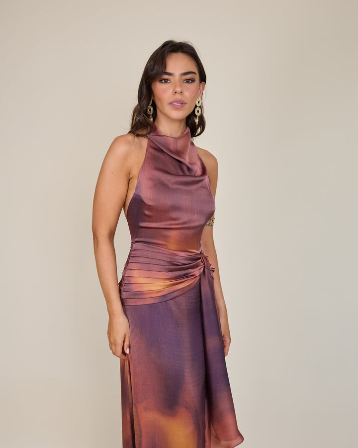 Vestido Martina Estampado Terracota