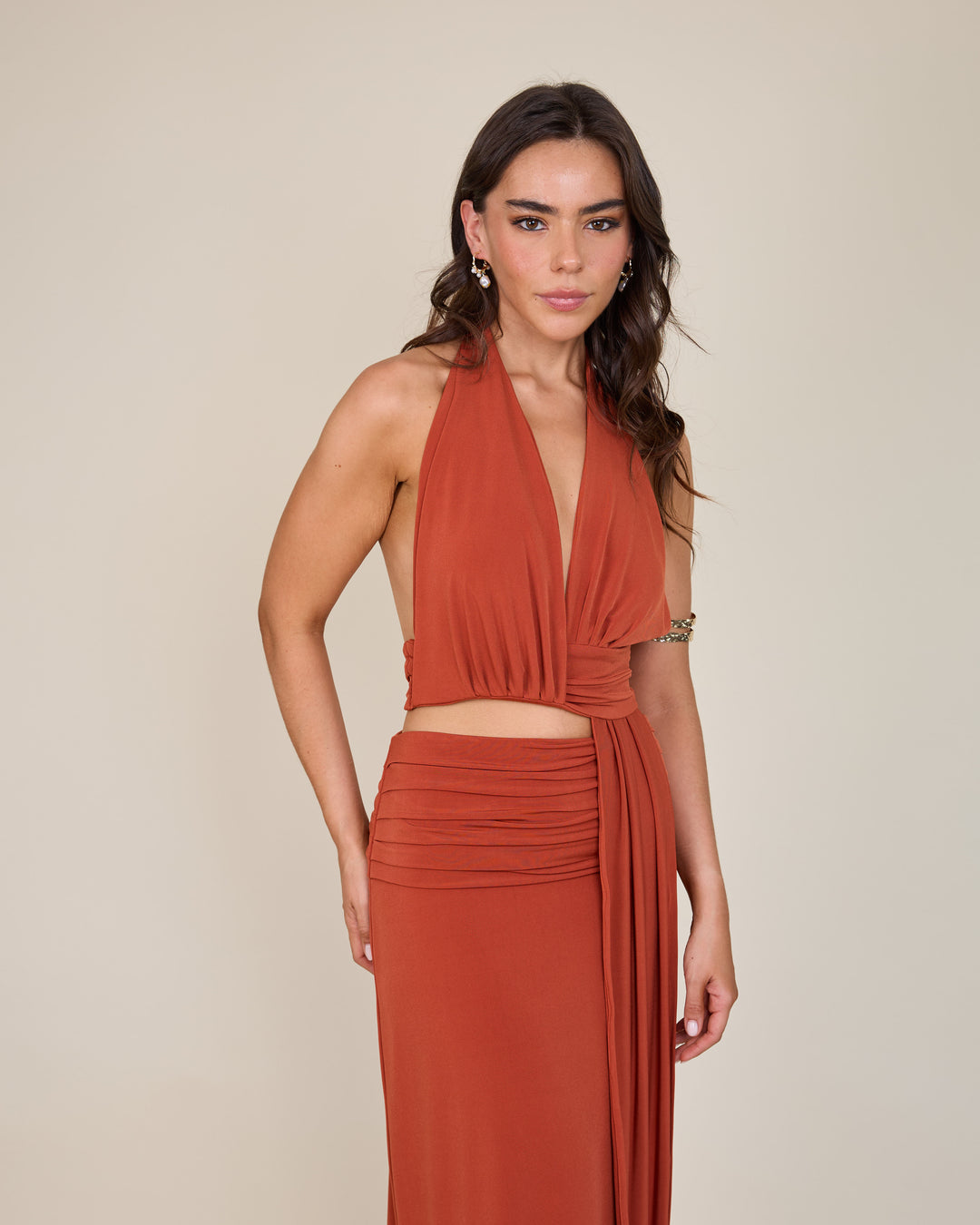 Falda Olivia Terracota