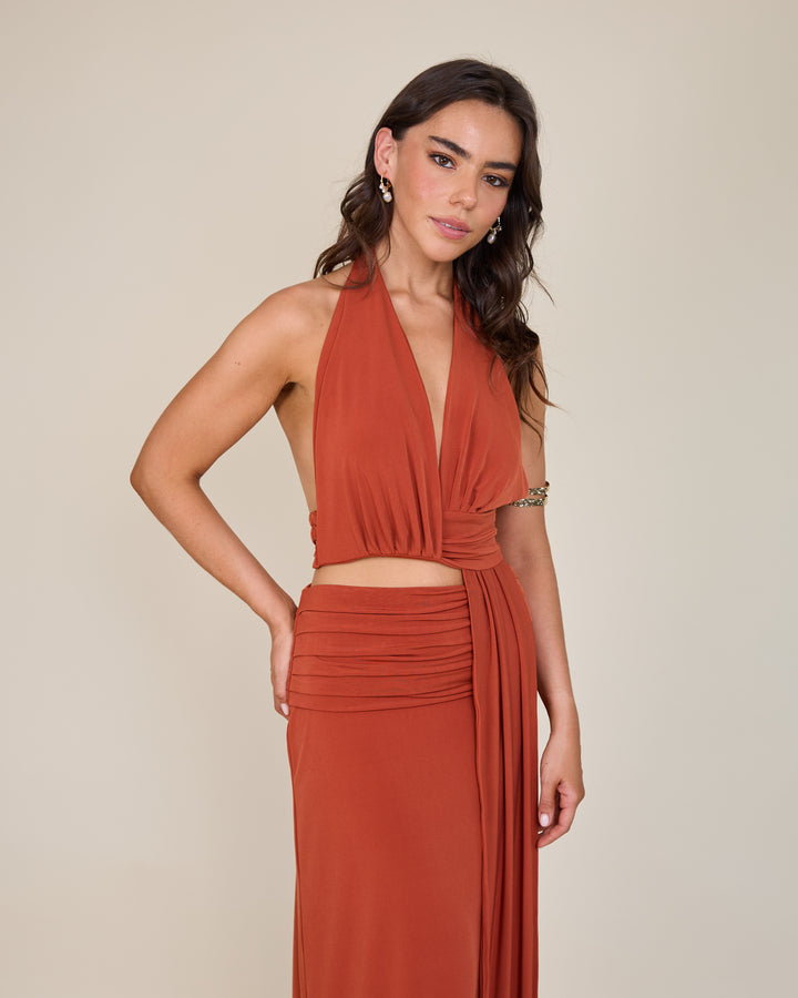 Falda Olivia Terracota