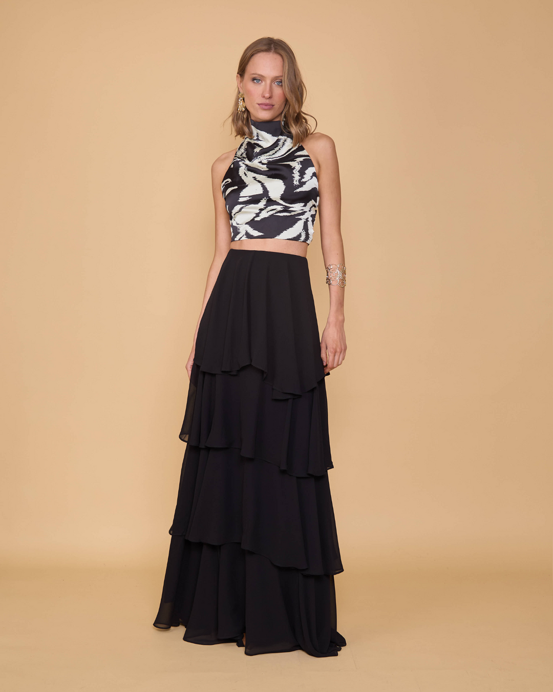 Top Gia Halter Blanco/Negro
