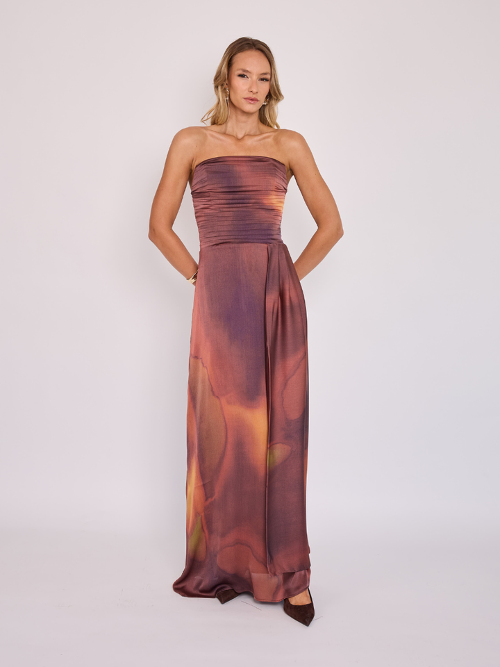 Vestido Aitana Estampado Terracota