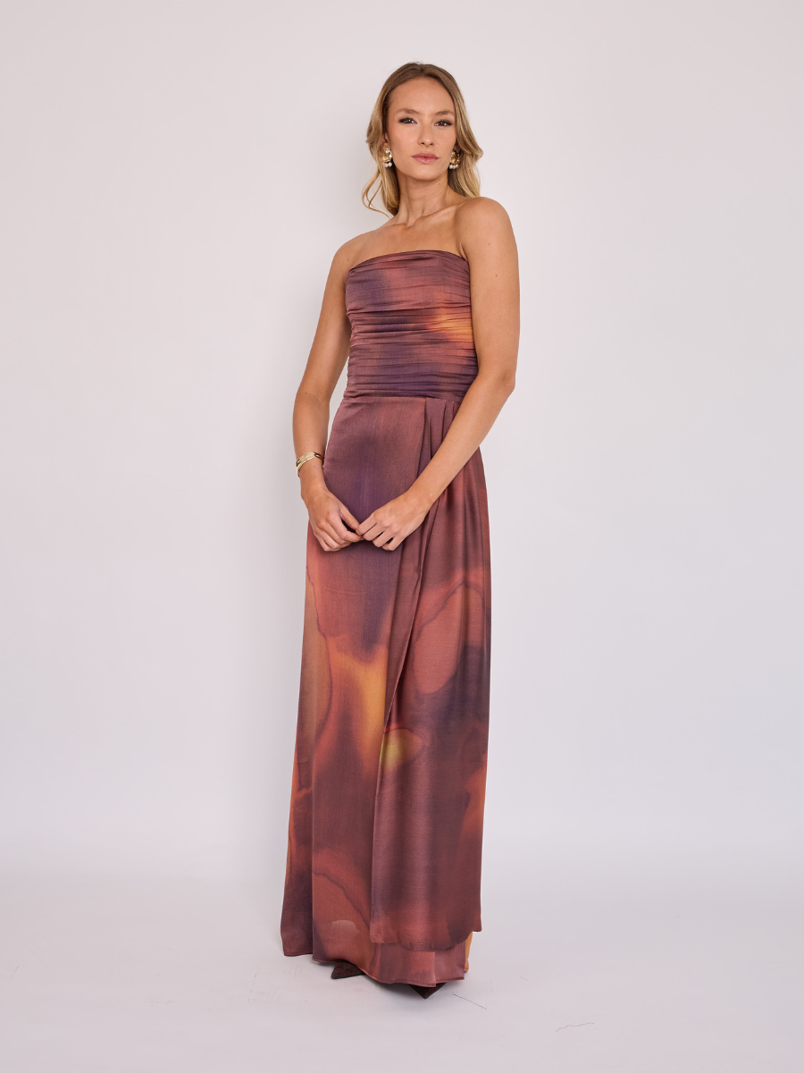 Vestido Aitana Estampado Terracota