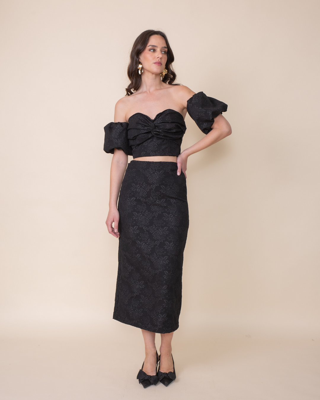 Falda Allegra Negra Midi