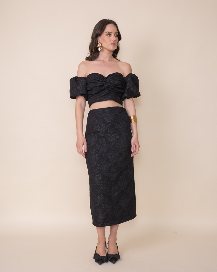 Falda Allegra Negra Midi