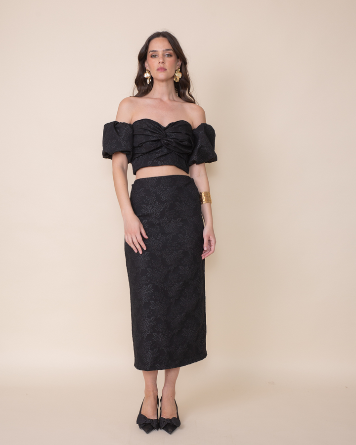 Falda Allegra Negra Midi