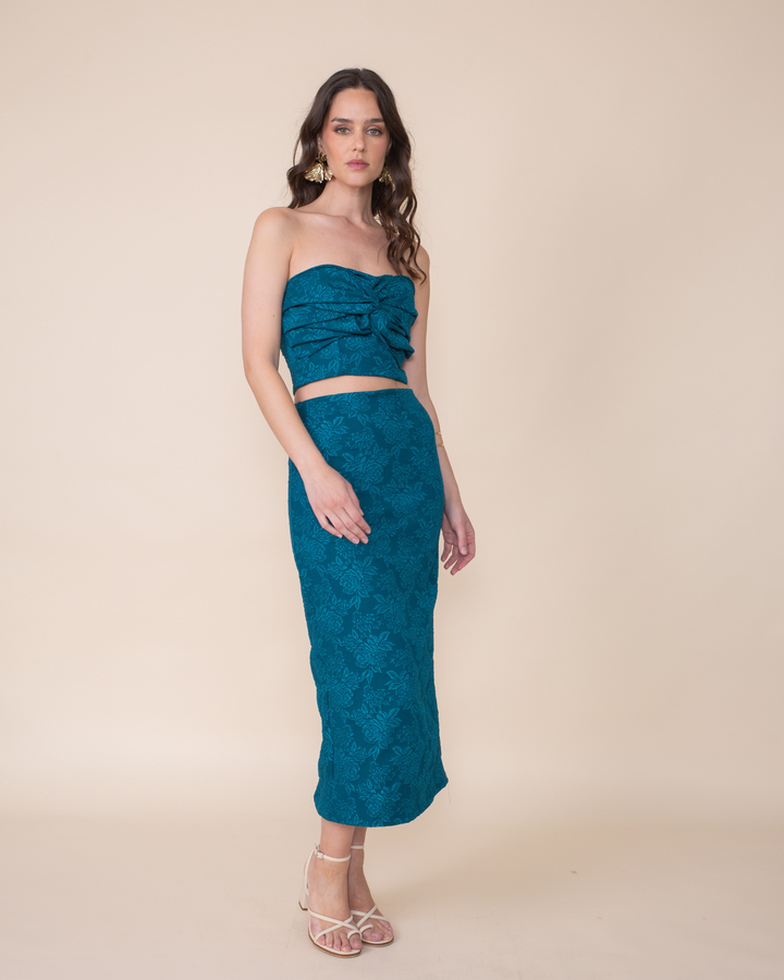 Falda Allegra Midi Azul