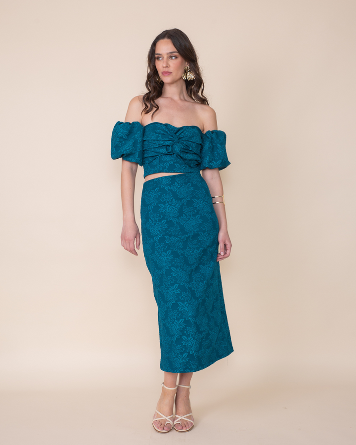 Falda Allegra Midi Azul
